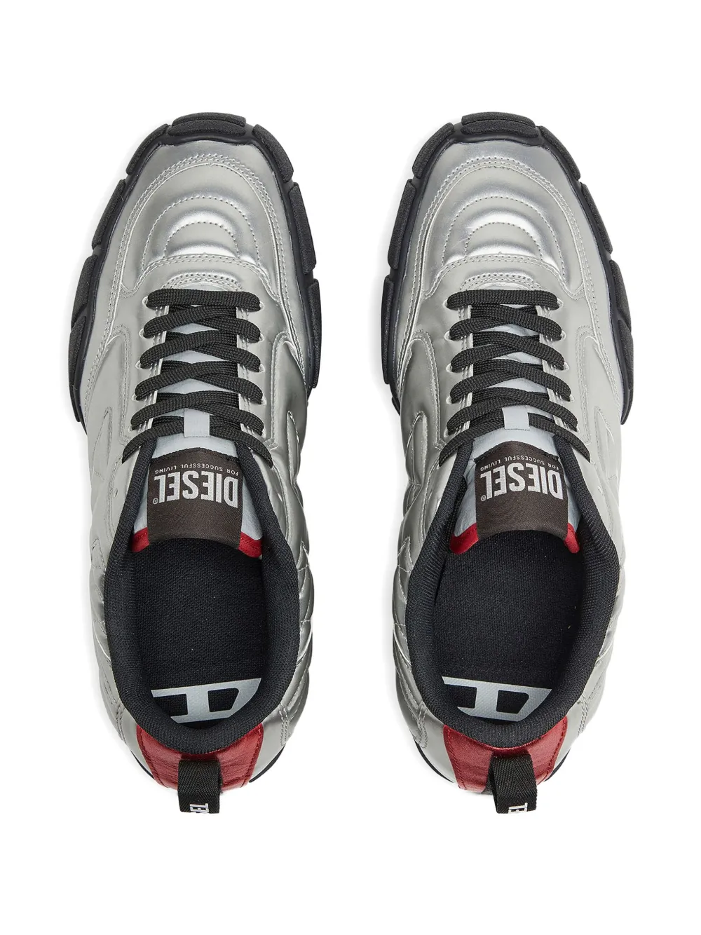 Diesel S-Pagodha gewatteerde sneakers Zilver