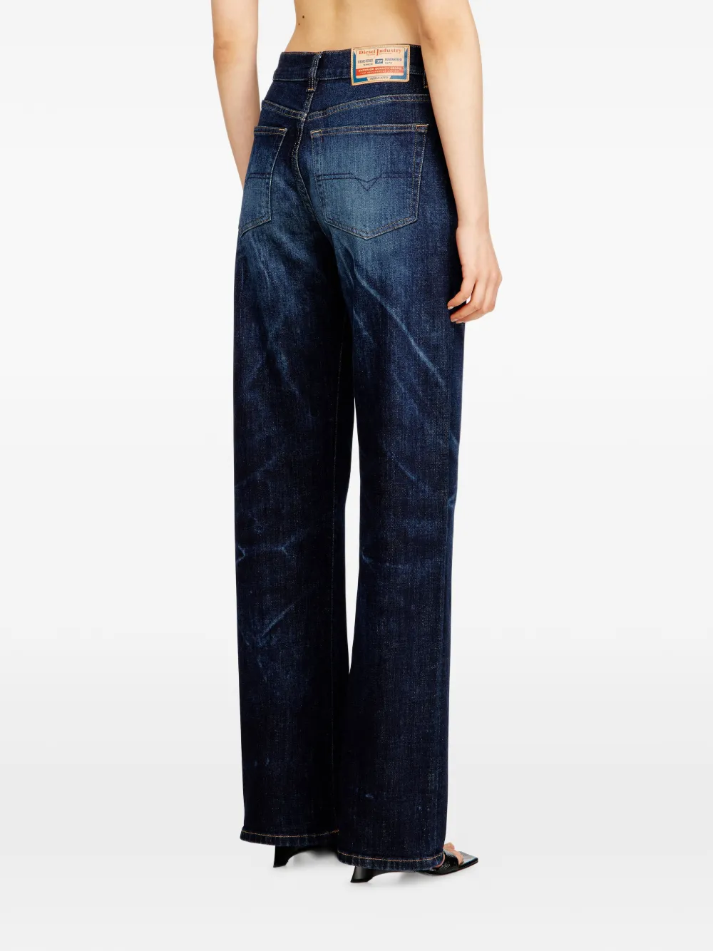 Diesel 1971 D-Sent high waist straight jeans Blauw