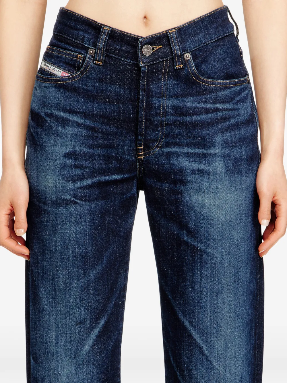 Diesel 1971 D-Sent high waist straight jeans Blauw