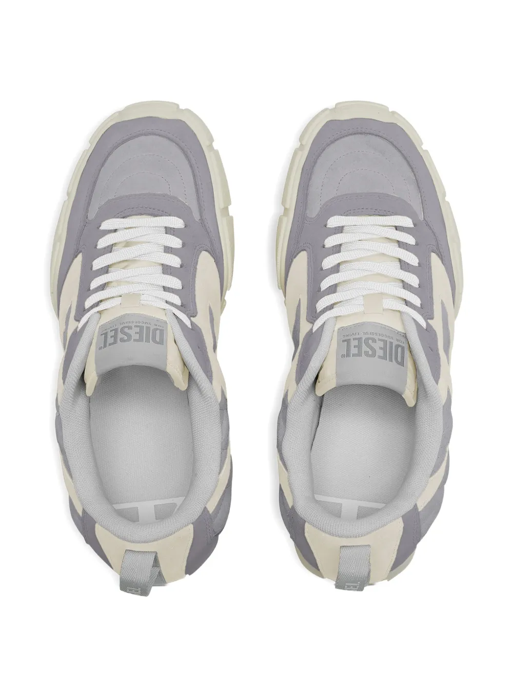 Diesel S-PAGODHA LOW gewatteerde sneakers met logo-applicatie Grijs