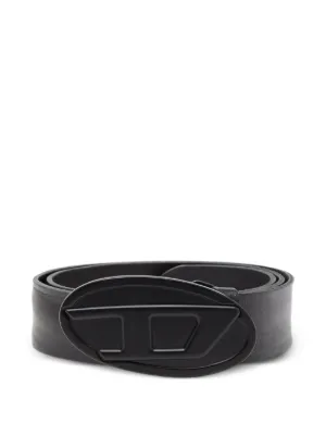 DIESEL ベルト B-1dr size75 B-1DR: Leather Belt with silver D logo buckle | Diesel