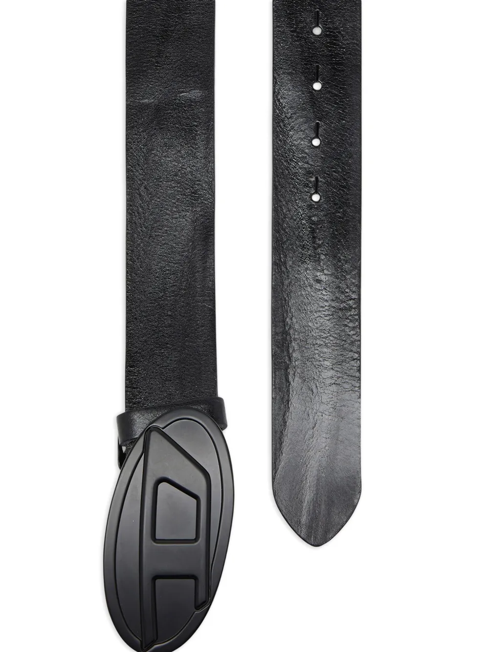 Diesel B-1dr 2.0 riem met ovalen plakkaat - Zwart