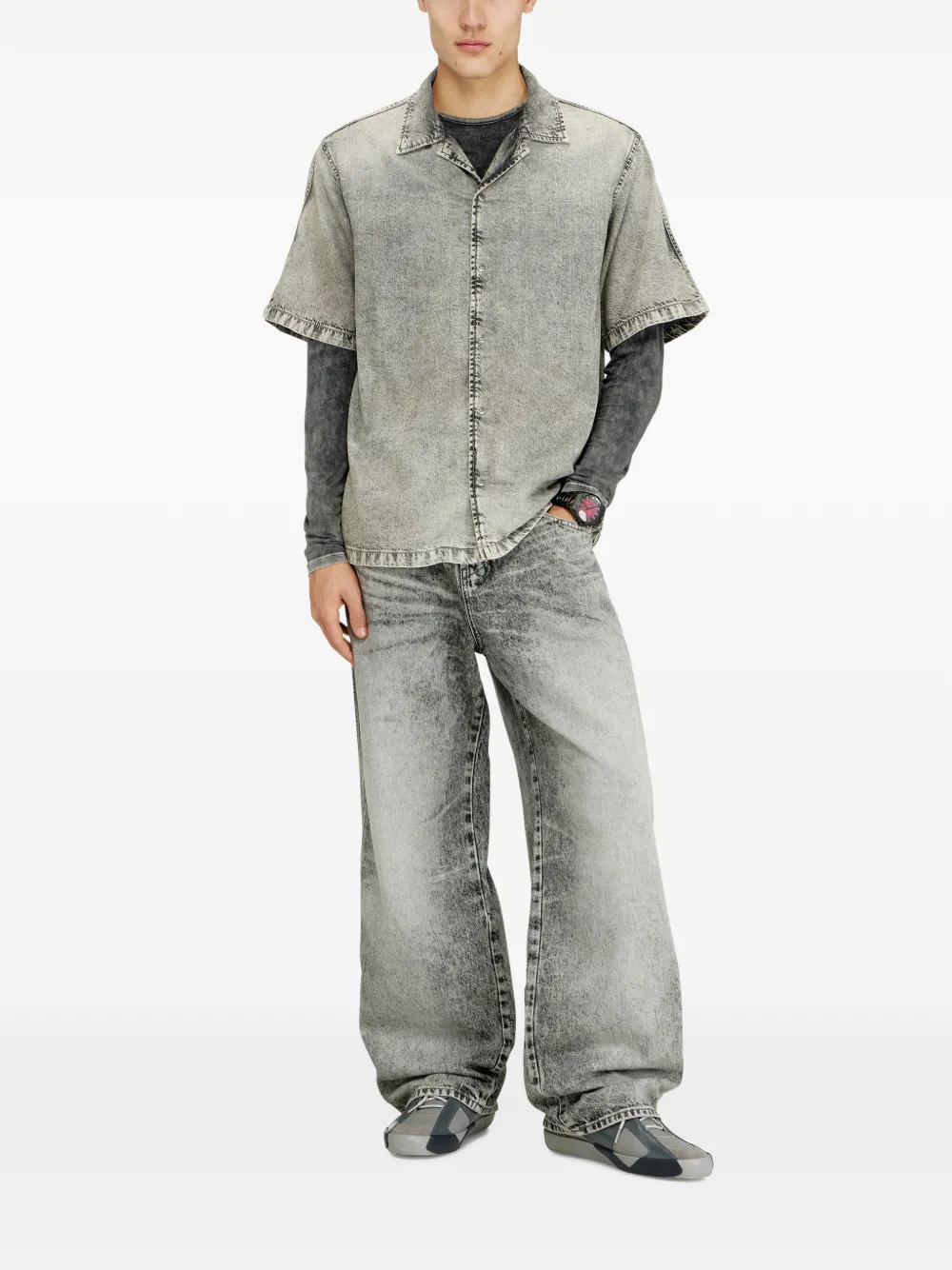  Diesel D-nabil S8 Denim Shirt - Grey 