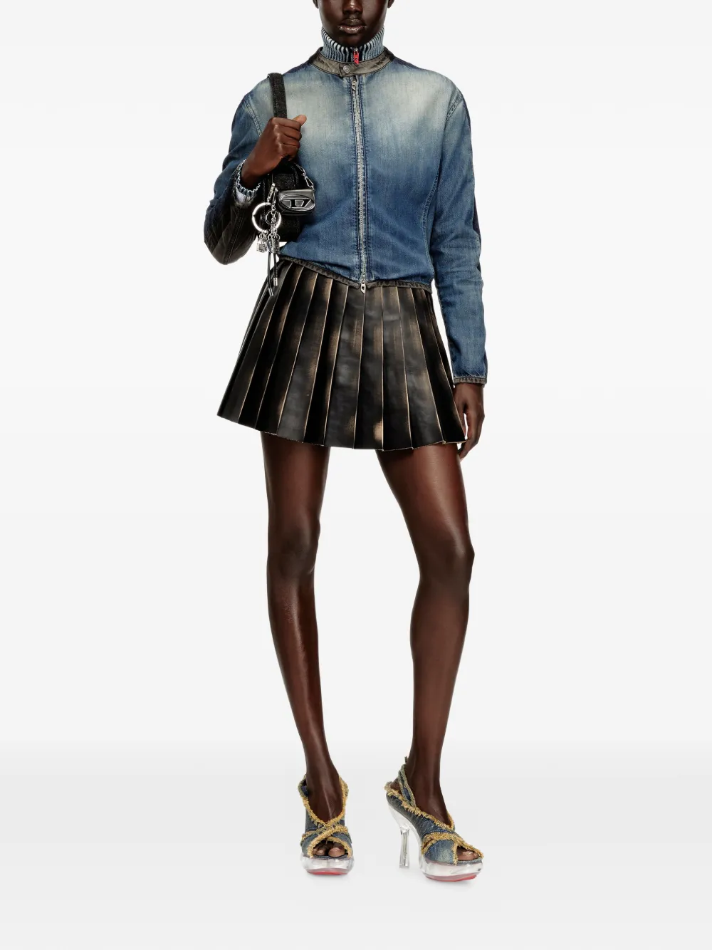 Diesel pleated mini skirt - Bruin