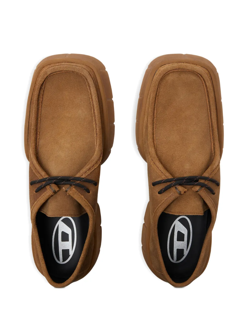 Diesel D-TEX WB suede rubber Derby shoes Bruin