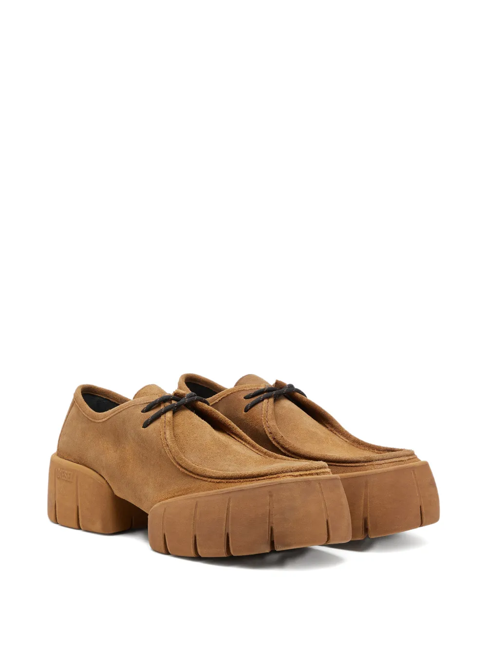 Diesel D-TEX WB suede rubber Derby shoes Bruin