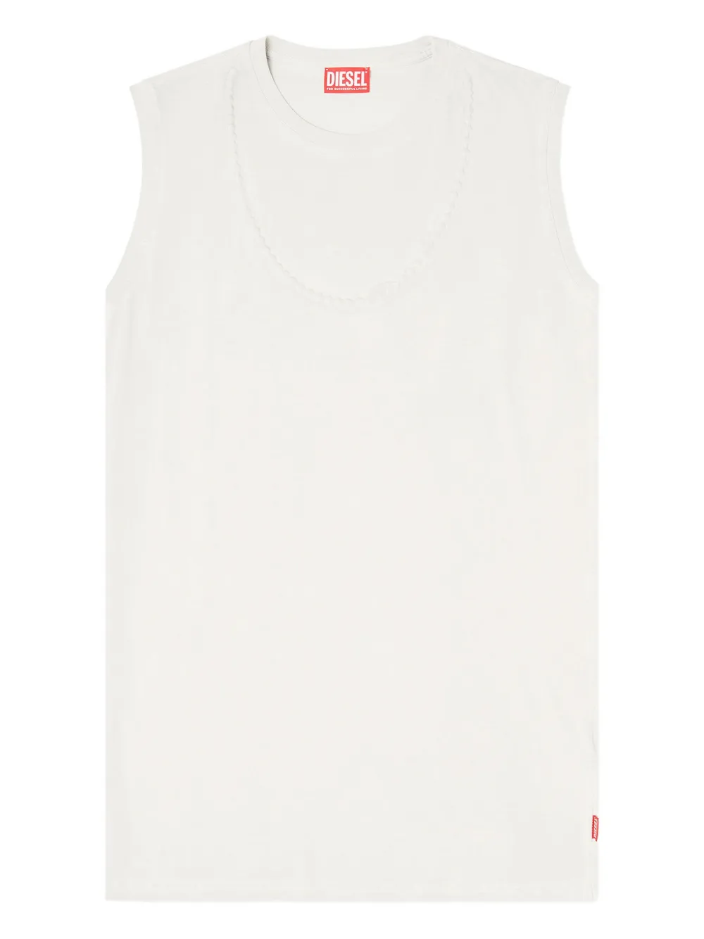 Diesel D-emb Cotton Mini Dress In Neutral