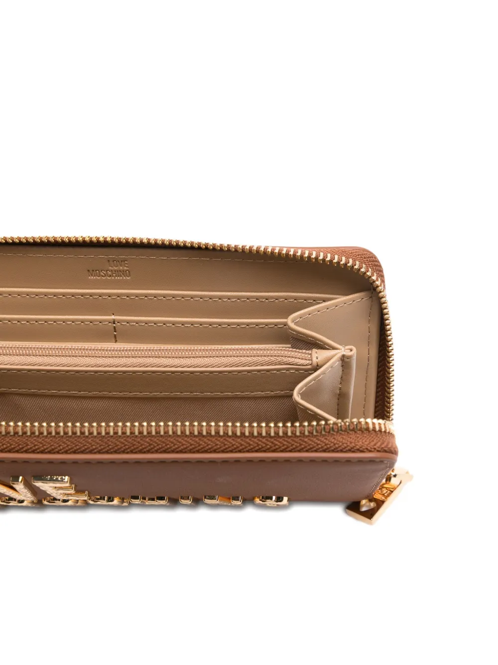 Love Moschino Logo-lettering Zipped Wallet In Brown
