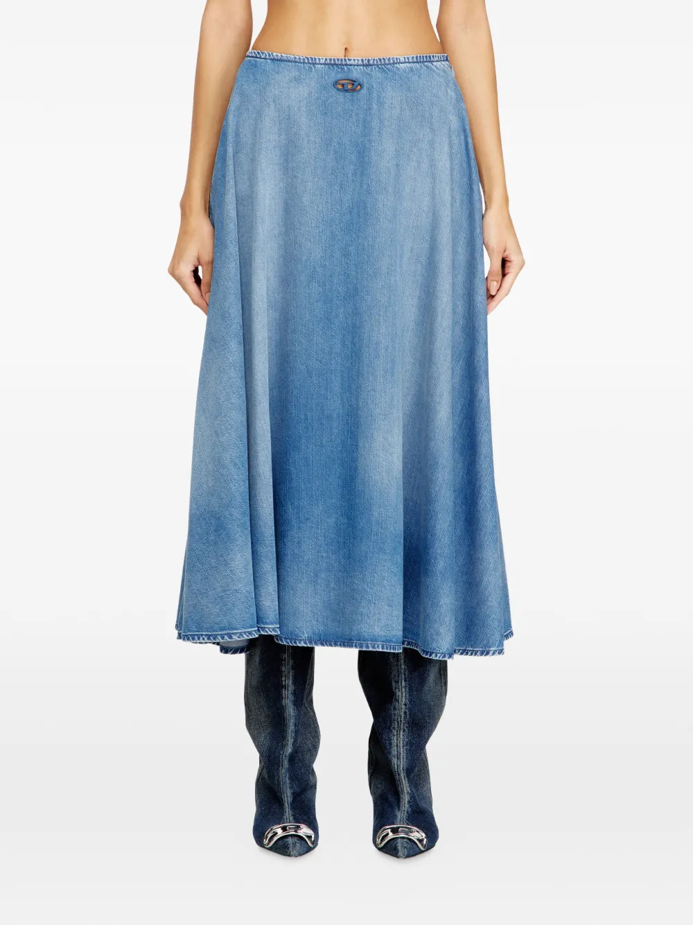 Diesel De-Annie-S3 midi-rok met A-lijn Blauw