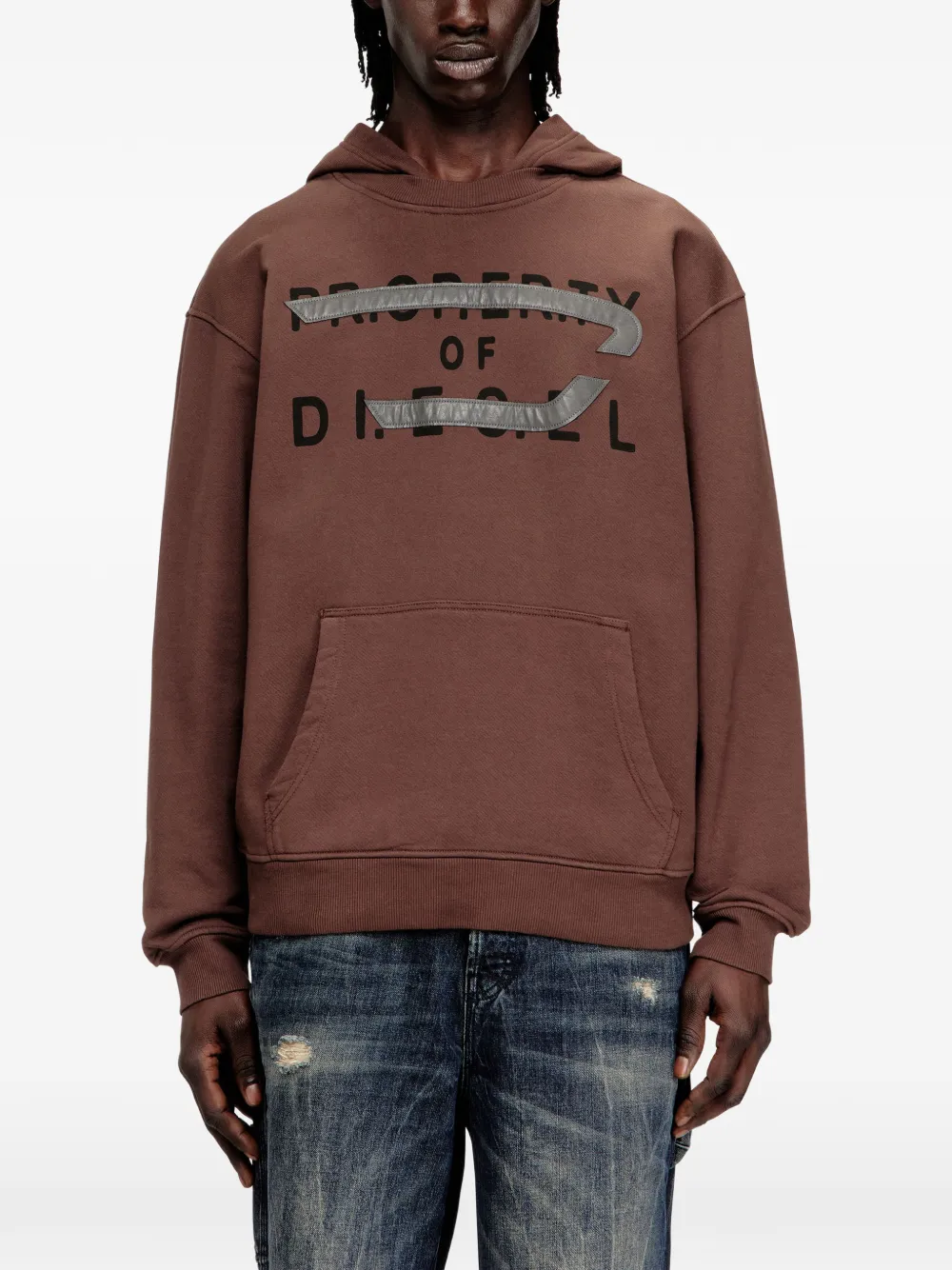 Diesel S-Norman-Hood hoodie Bruin