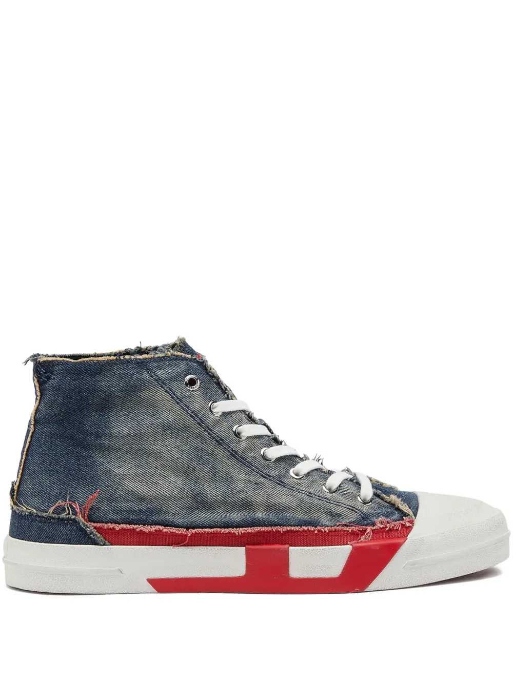 Diesel S-D-Verse Mid II frayed sneakers | Blue | Image 1