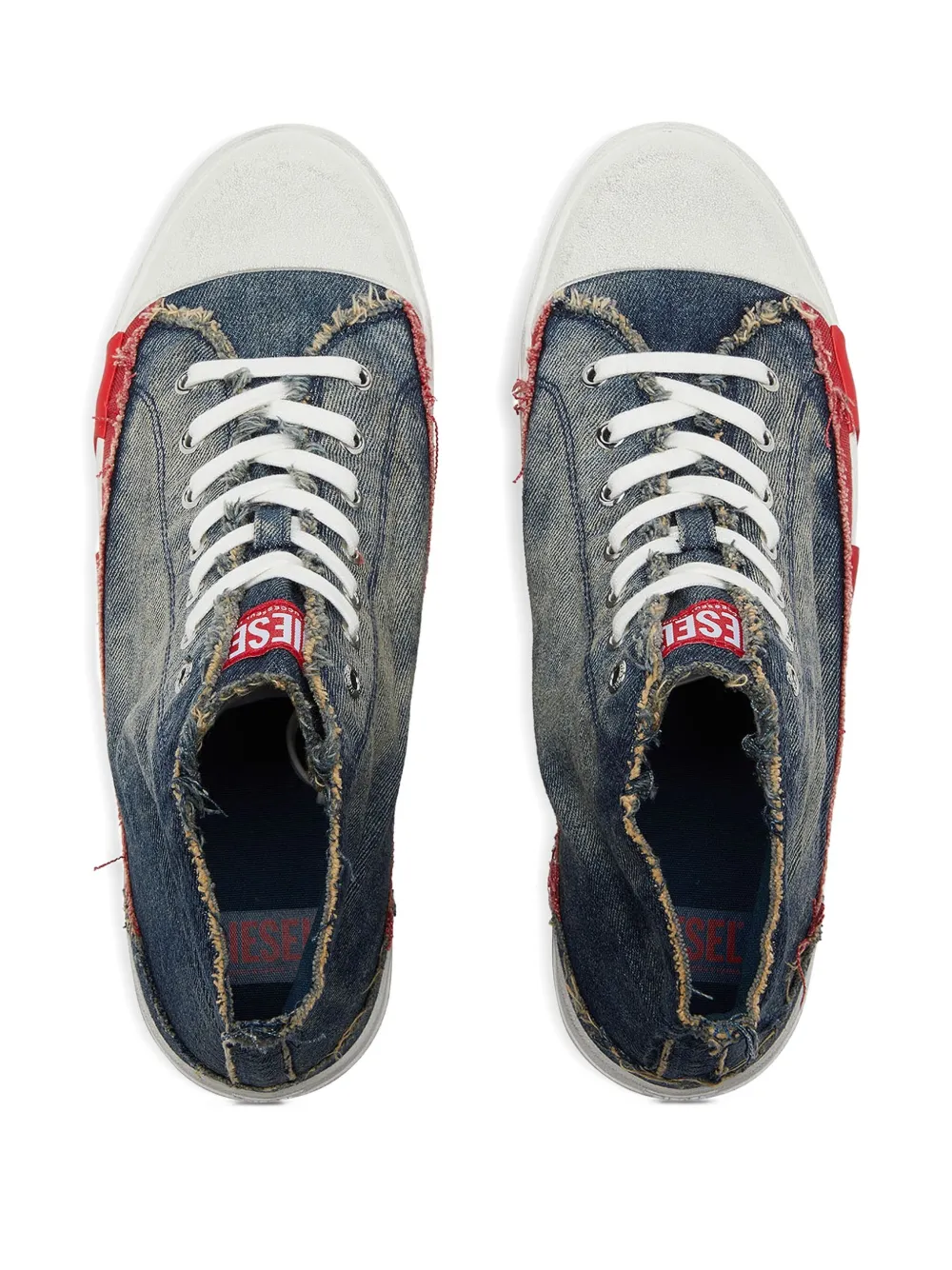 Diesel S-D-Verse Mid II sneakers met franje Blauw