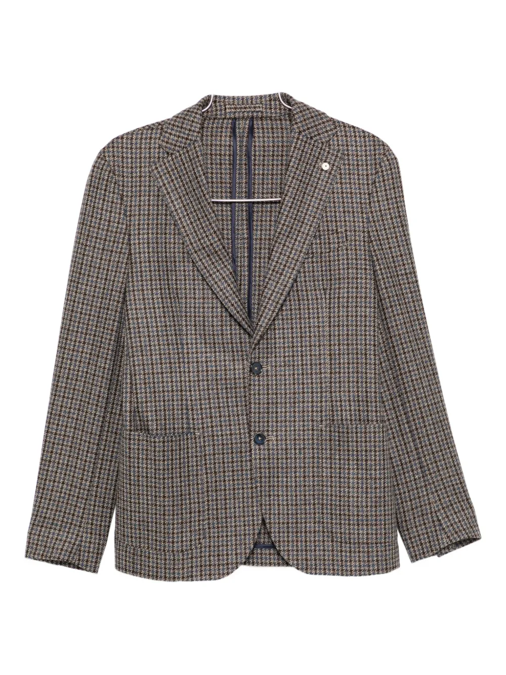 LUIGI BIANCHI MANTOVA houndstooth single-breasted blazer | Brown | Image 1