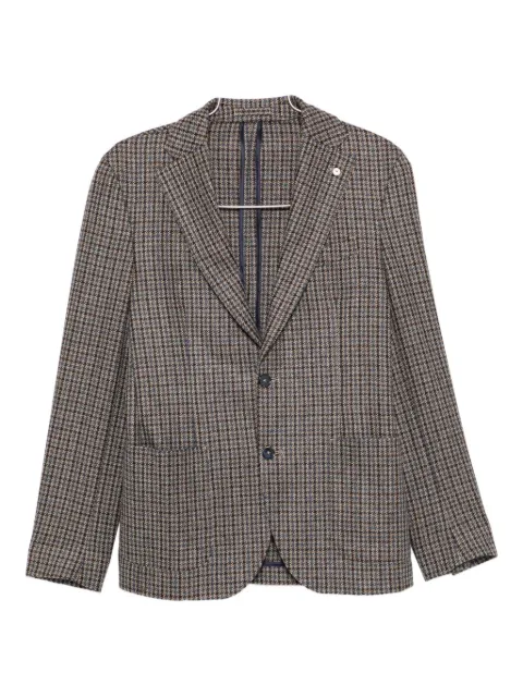 LUIGI BIANCHI MANTOVA houndstooth single-breasted blazer