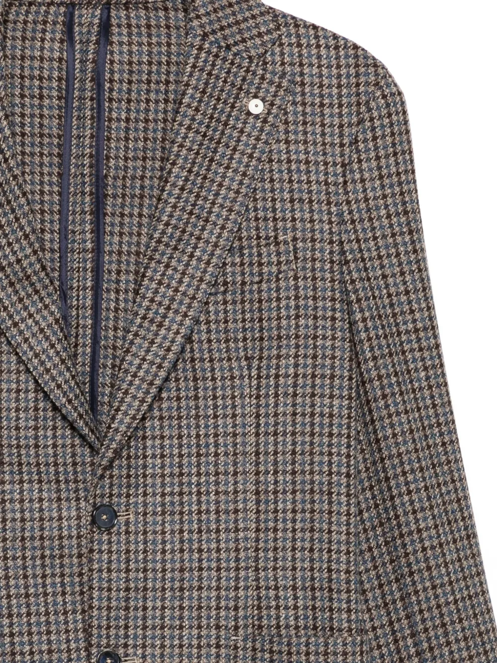 LUIGI BIANCHI MANTOVA Blazer met pied-de-poule print Bruin