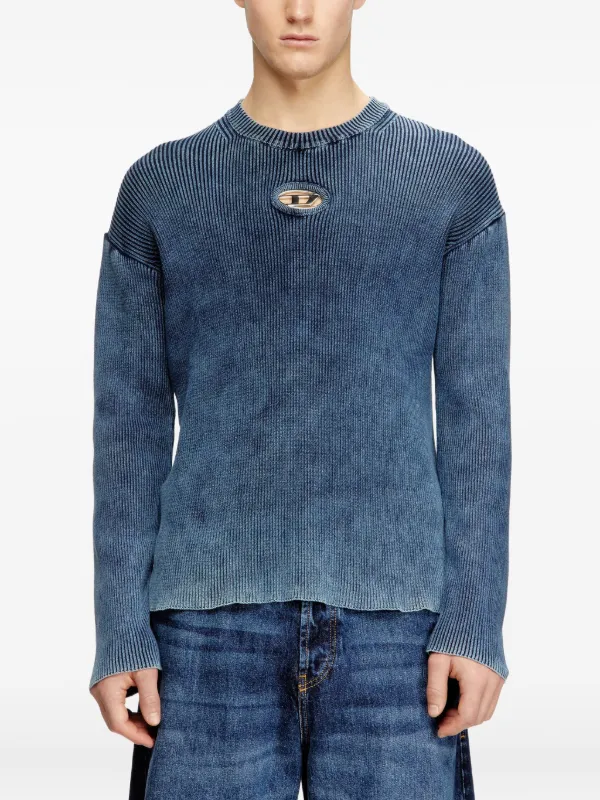 Diesel K-Darren-D Ribbed cut-out Sweater | Blue | FARFETCH ZA