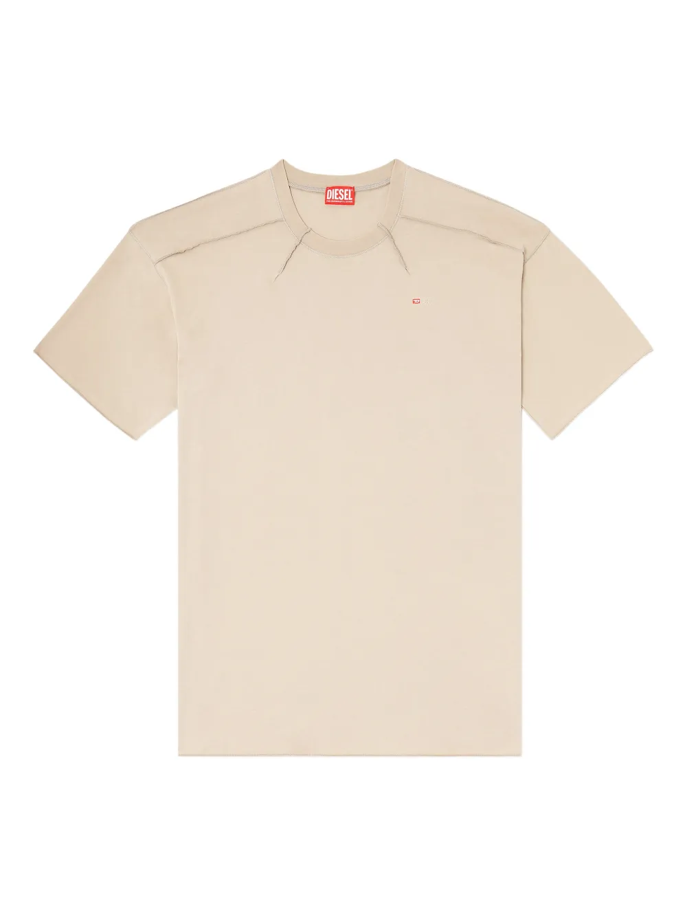 Diesel T-Crahor-Boxt external-stitch logo-embroidered T-shirt - Nude
