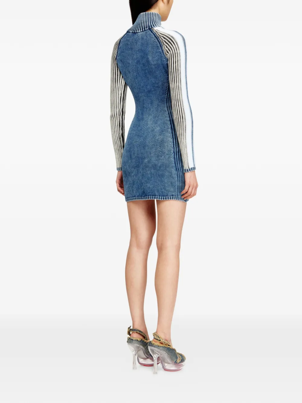 Diesel M-Estelle geribbelde mini-jurk met rits Blauw