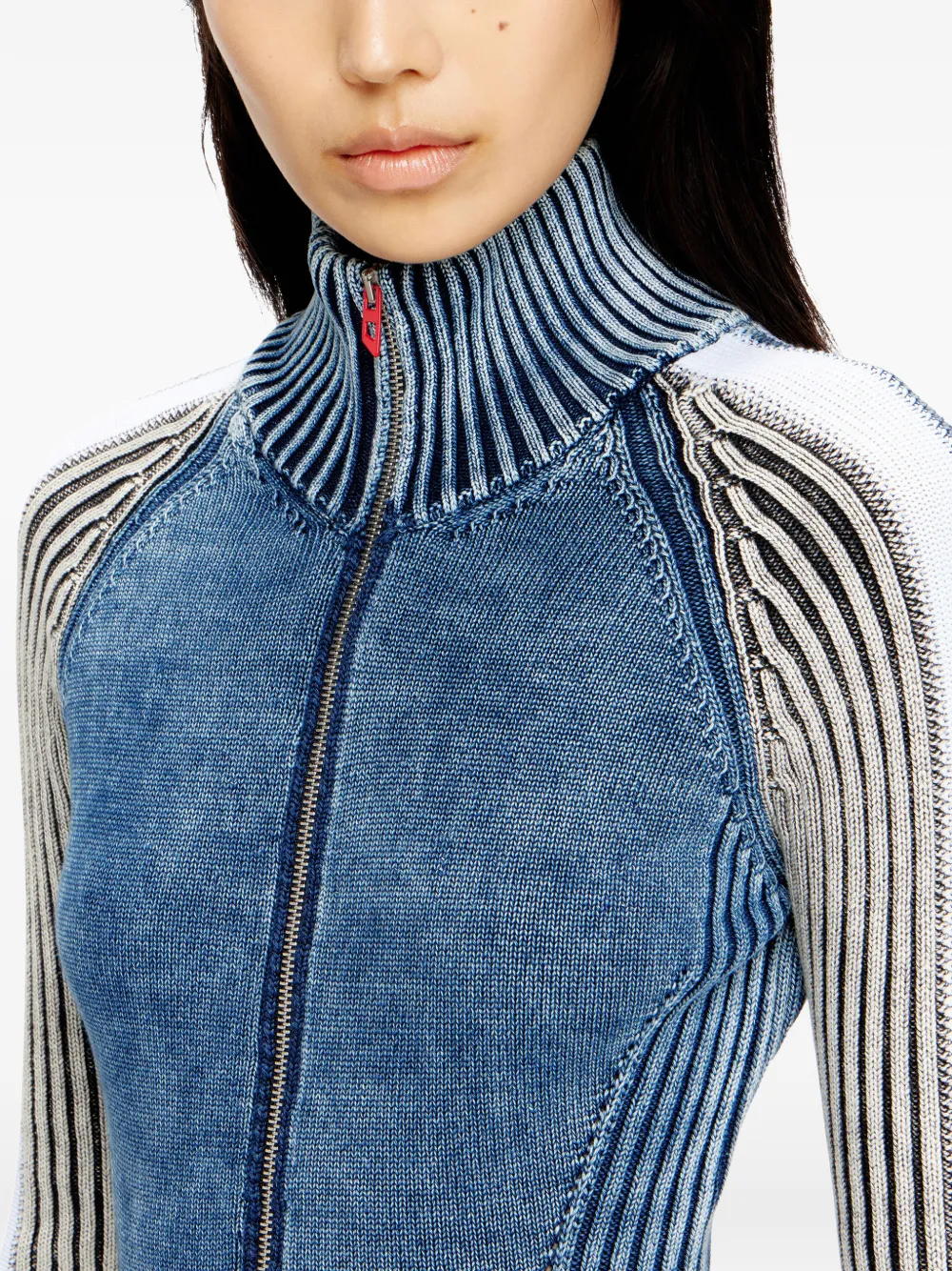 Diesel M-Estelle geribbelde mini-jurk met rits Blauw