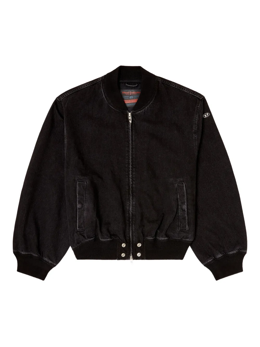 Diesel D-Guz ribbed denim bomber jacket - Nero