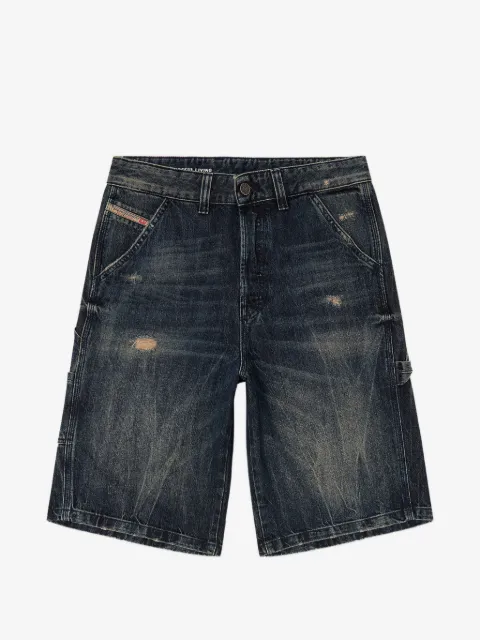 Diesel short en jean boutonné à poches cargo