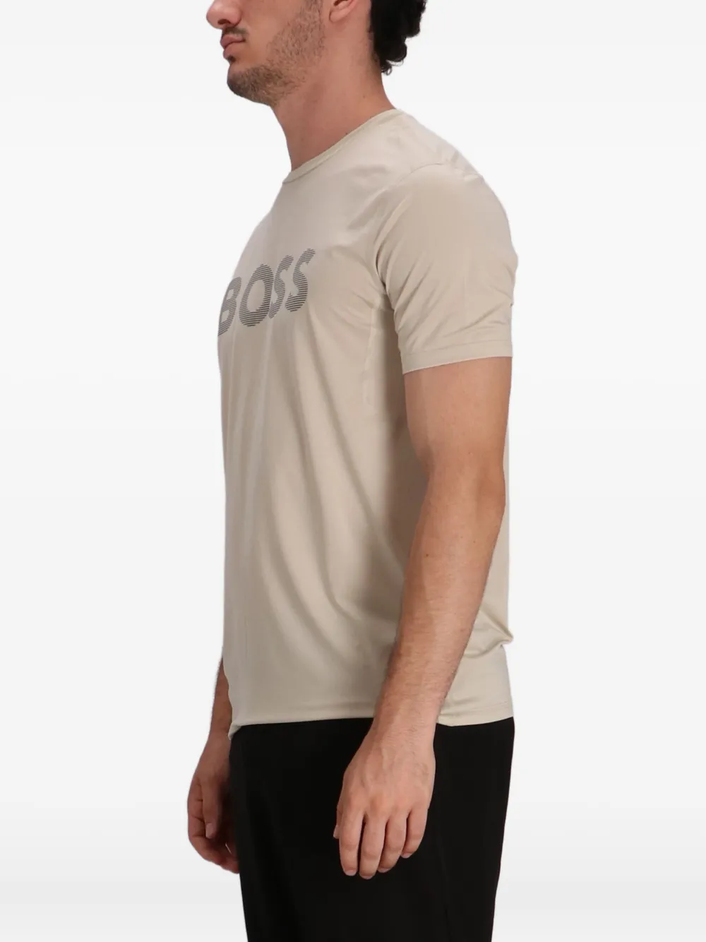 BOSS T-shirt met logoprint Beige