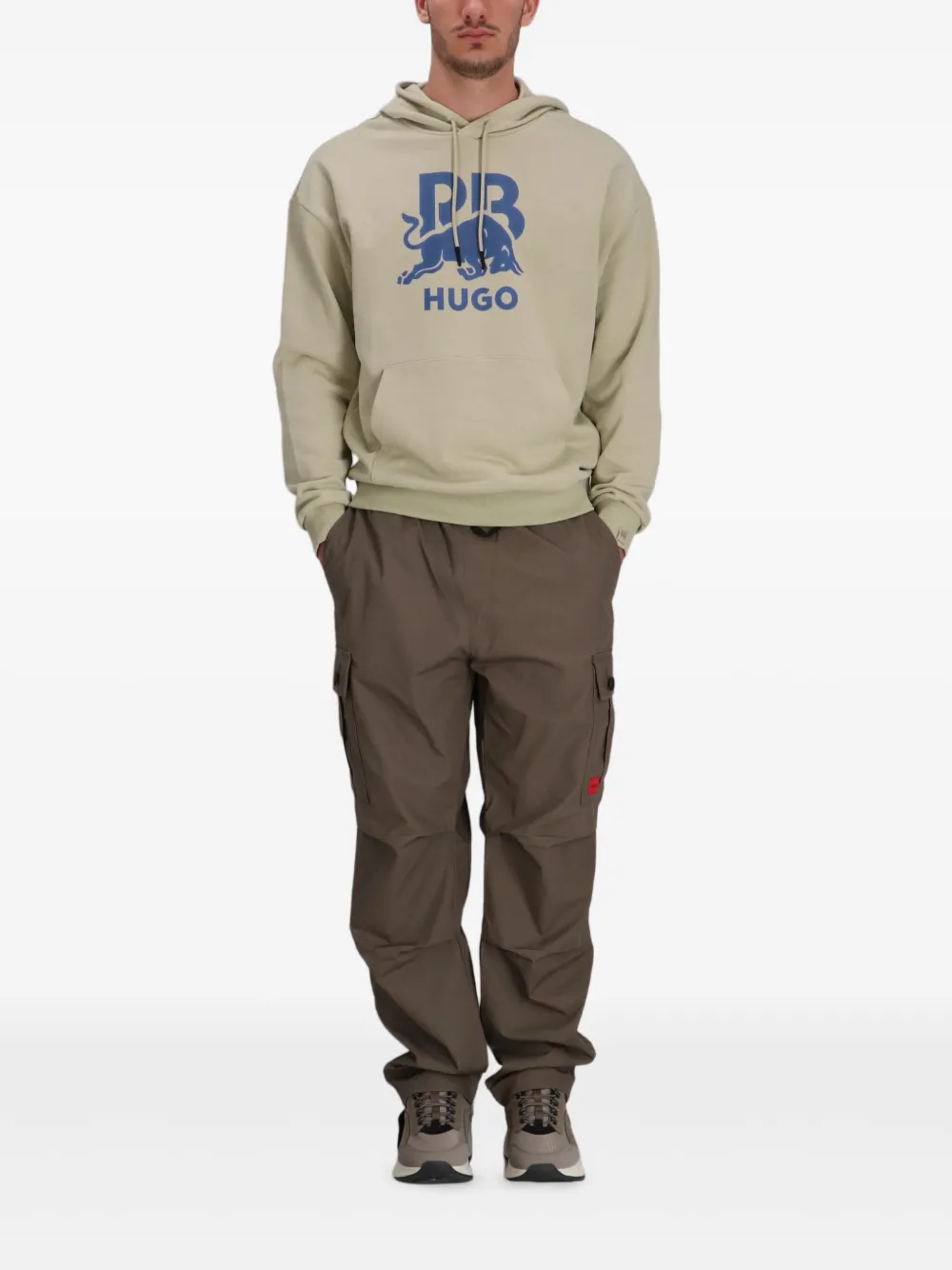 HUGO Broek met cargo zak - Bruin