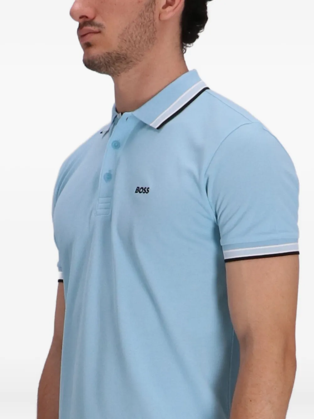 BOSS Poloshirt met geborduurd logo Blauw
