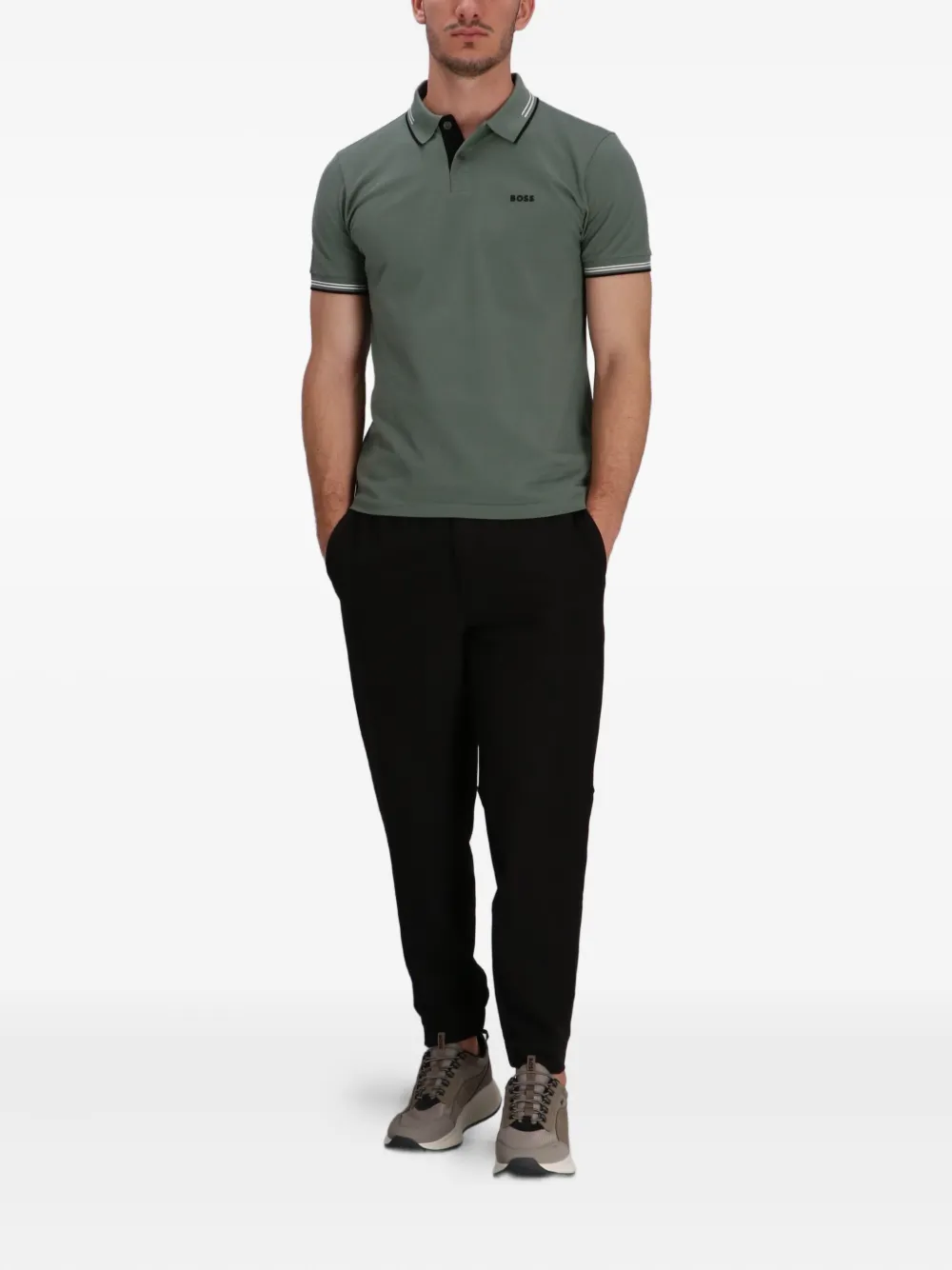 BOSS Trainingsbroek met trekkoordtaille - Zwart