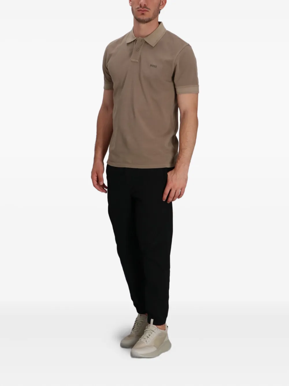 BOSS Poloshirt met logo - Bruin