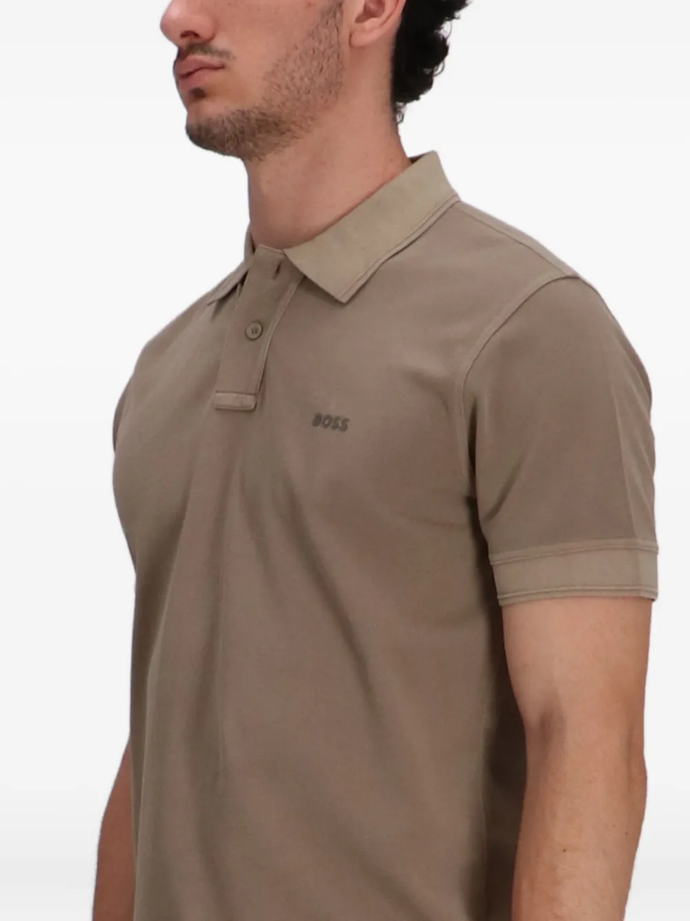 BOSS Poloshirt met logo Bruin