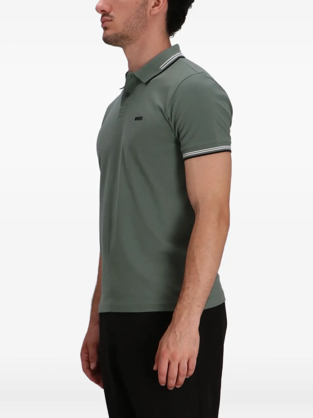 BOSS Poloshirt met logo Grijs