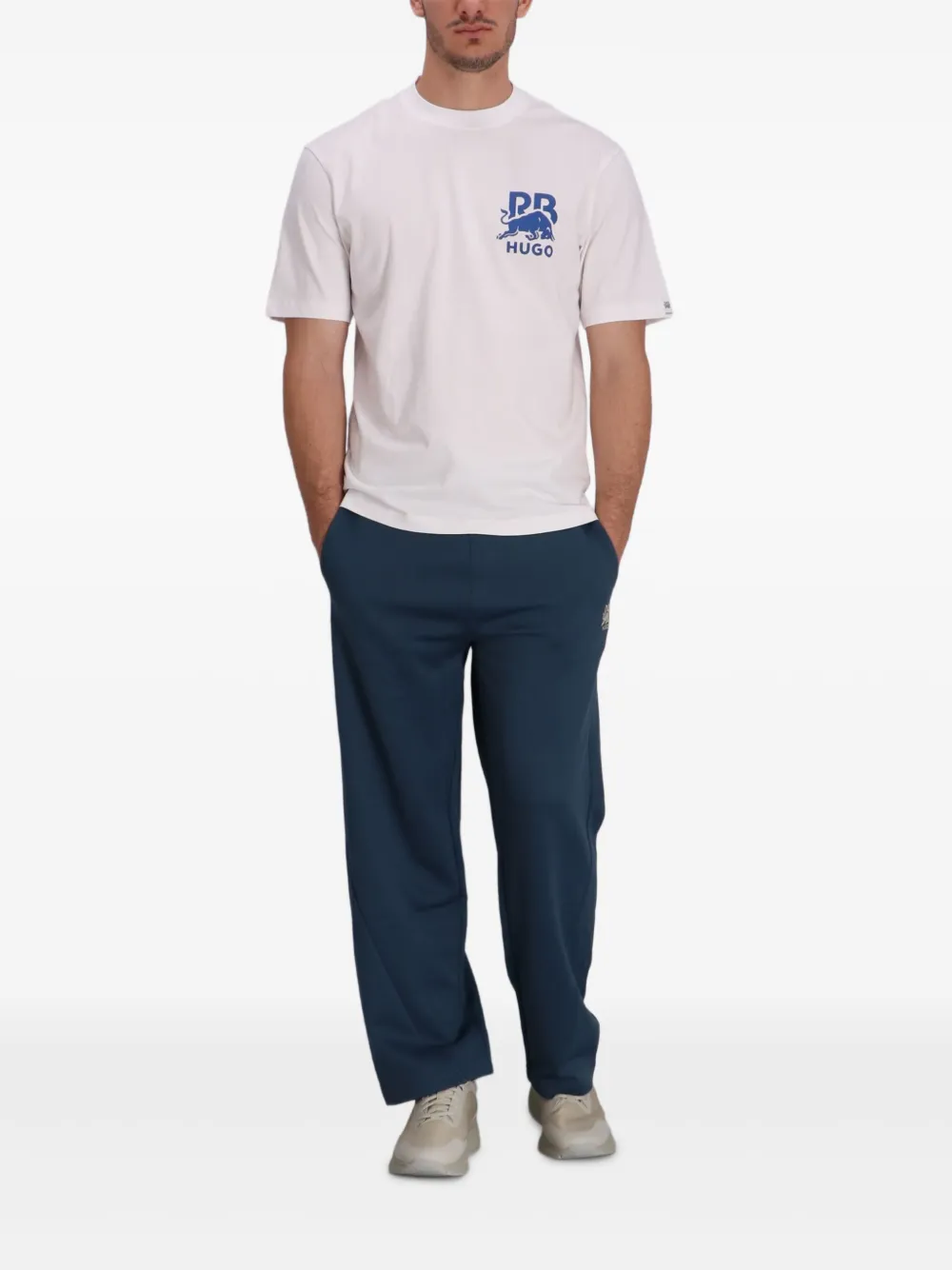 HUGO T-shirt met logoprint - Wit