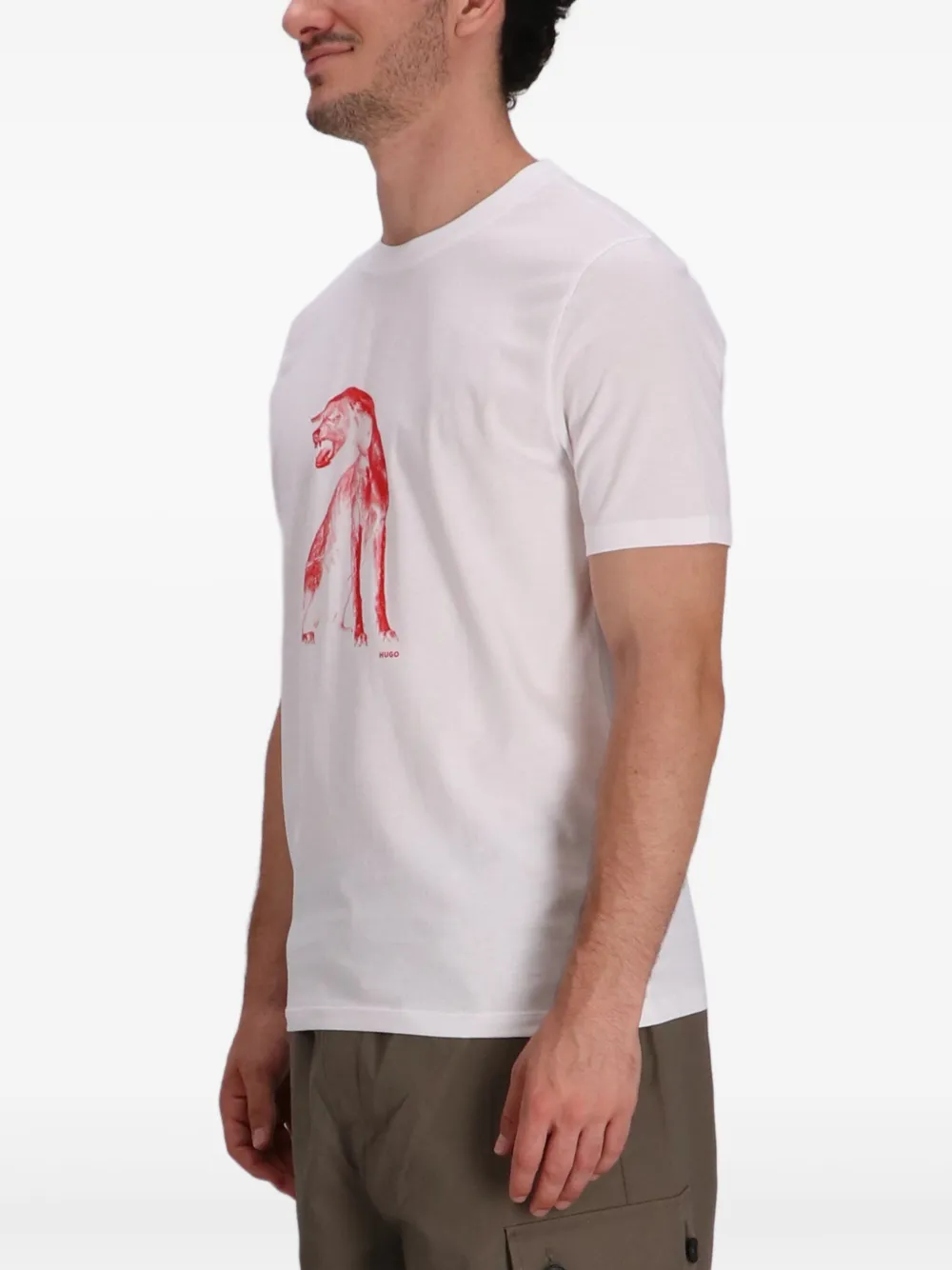 HUGO T-shirt met grafische print Wit