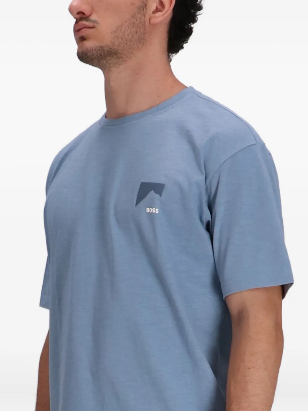 BOSS T-shirt met grafische print Blauw