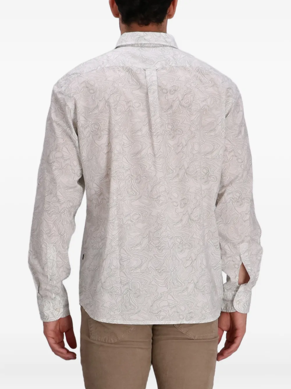 BOSS Overhemd met patroon Beige