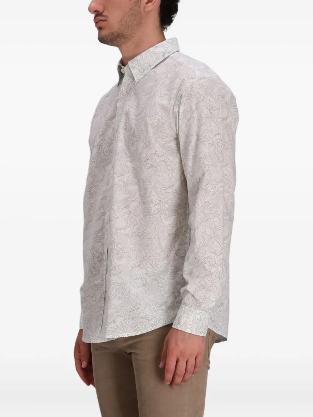 BOSS Overhemd met patroon Beige