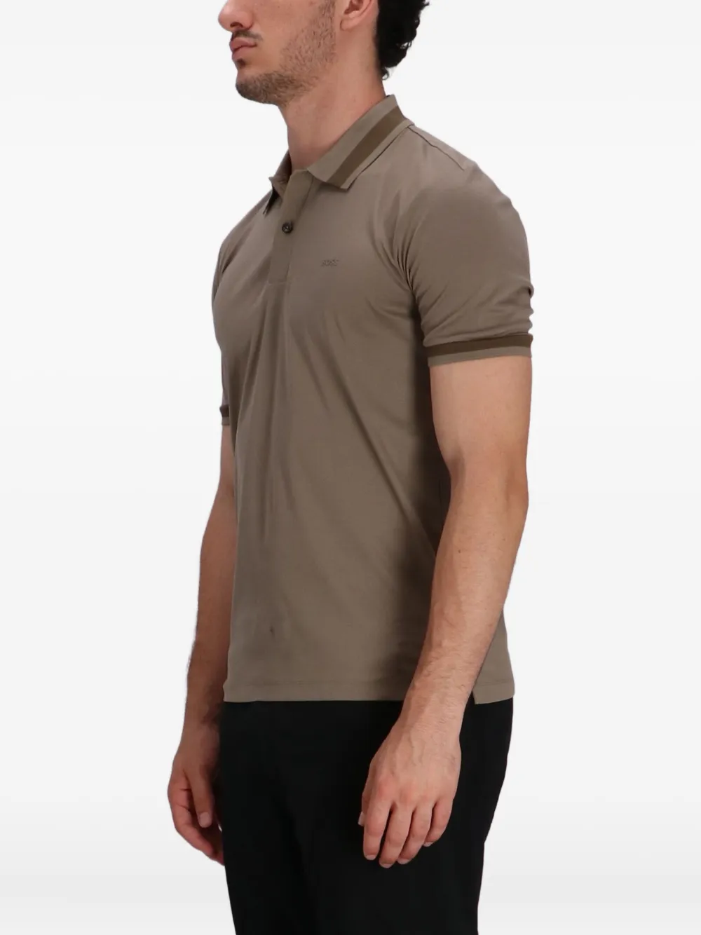 BOSS T-shirt met logodetail - Bruin