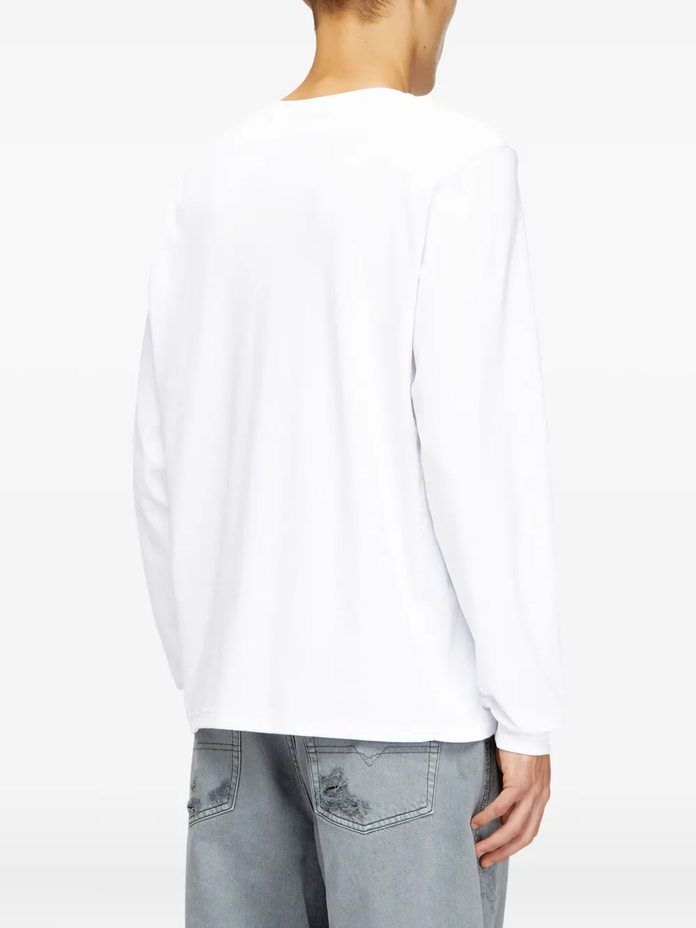 Diesel Long-sleeve T-shirt With D Patch In White