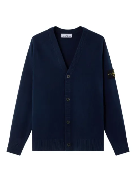Stone Island V-neck virgin wool cardigan