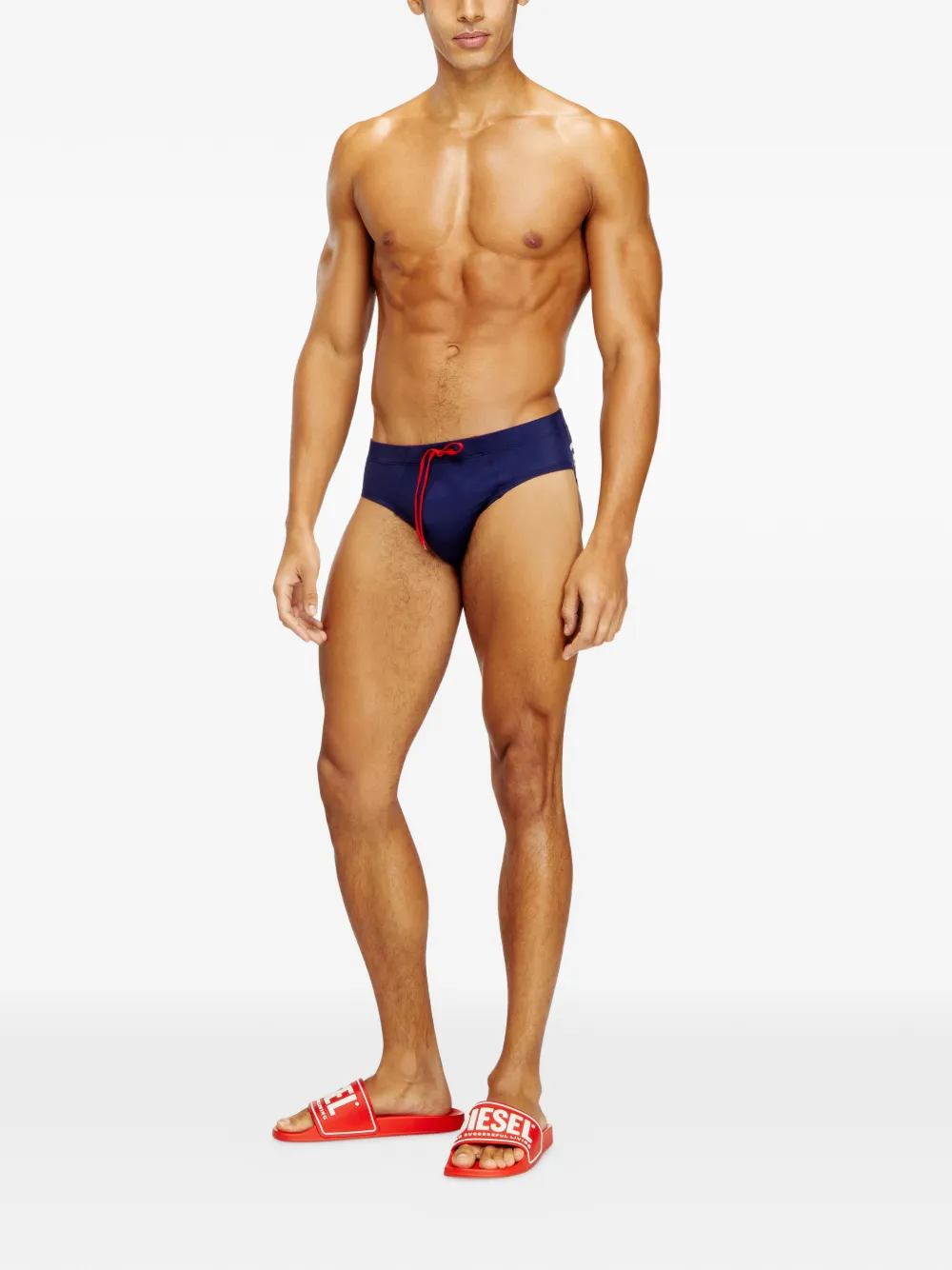 Diesel Alfie-D-Core zwembroek met trekkoord en logo Blauw