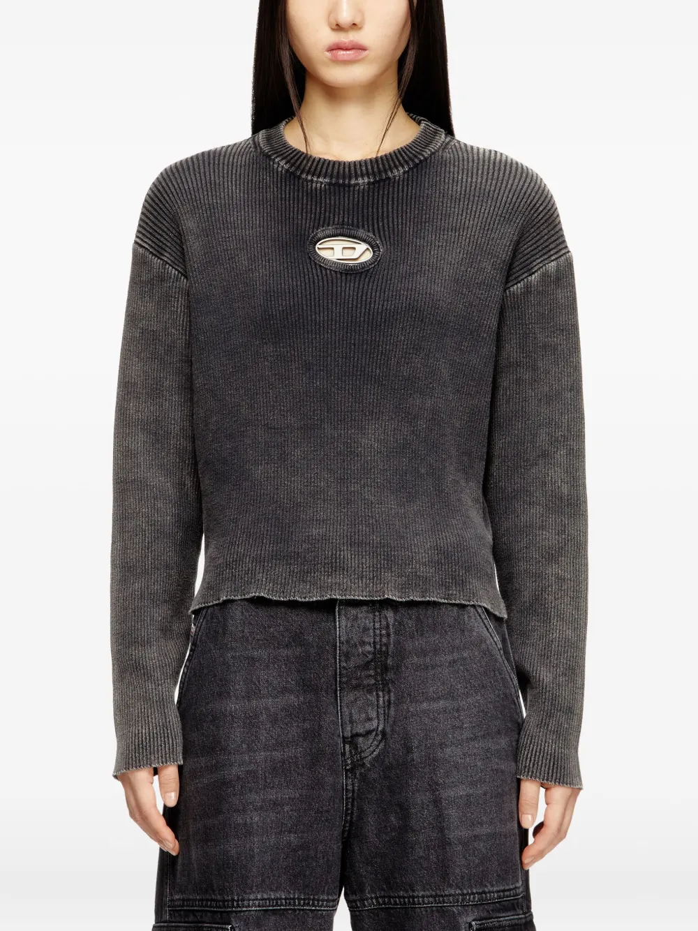 Diesel M-Anchorex trui met logodetail Zwart