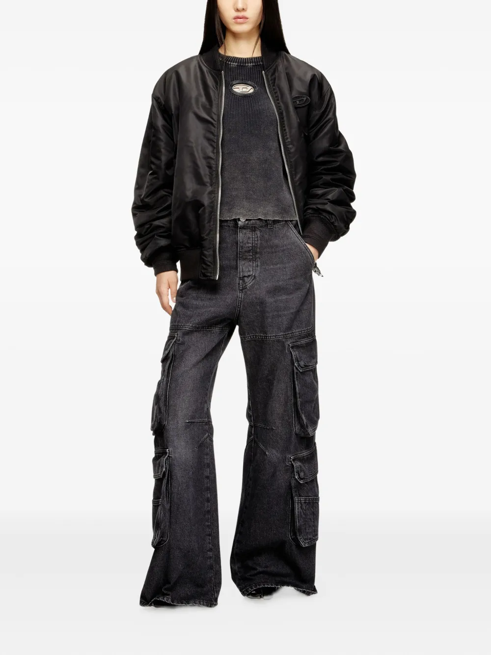 Diesel M-Anchorex trui met logodetail Zwart