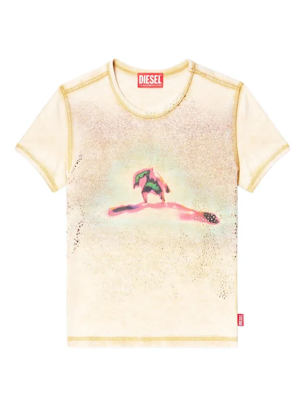 DIESEL ビジュアルプリント Tシャツ Diesel グラフィック プリントTシャツ | ニュートラル | FARFETCH JP