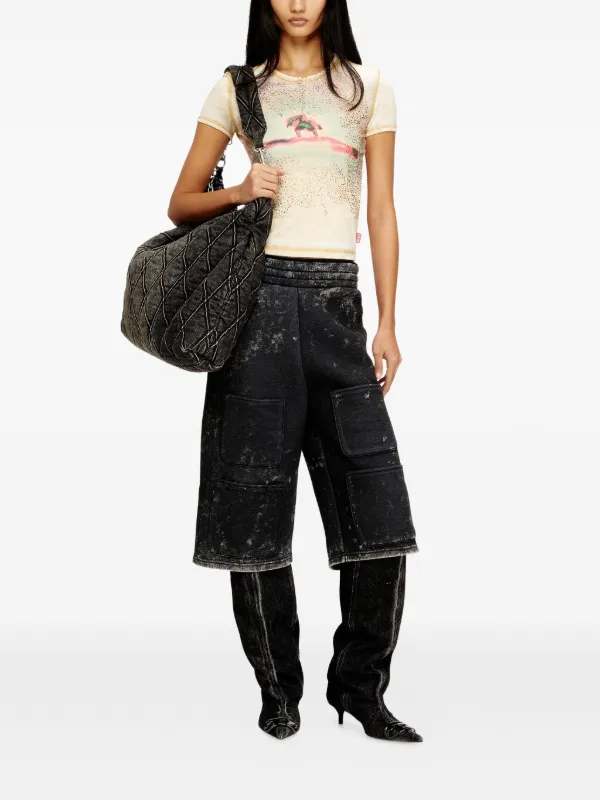 Diesel T-Uncuties-Long Graphic Print T-shirt | Neutrals | FARFETCH