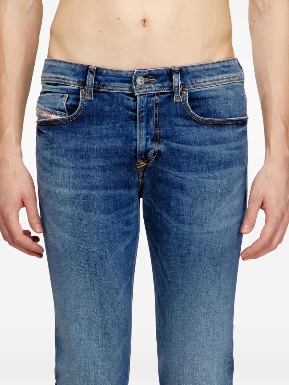 Diesel Skinny jeans met knoopsluiting Blauw