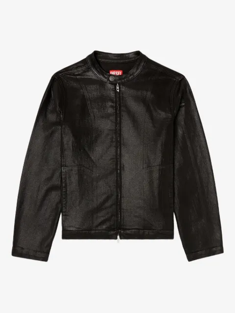 Diesel moto jacket in shiny coated Joggjeans®