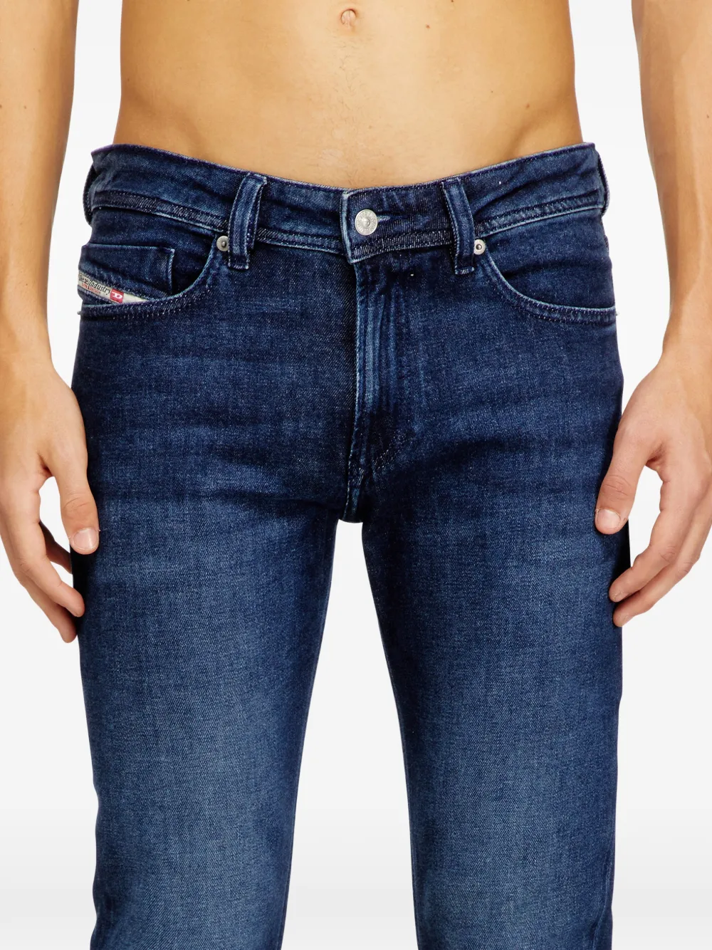 Diesel 1979 Sleenker cotton trousers Blauw