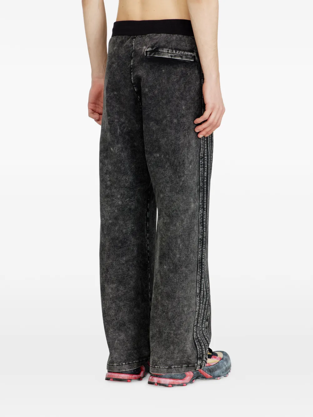Diesel Joggingbroek met denim look en zijbanden Grijs