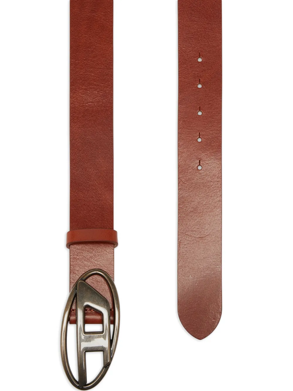 Diesel B-1dr Logo-buckle Leather Belt In Brown